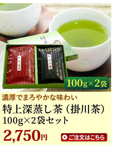 特上深蒸し茶（掛川茶）100g×2袋セット